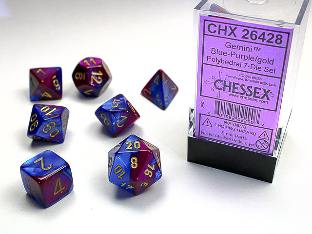Chessex Gemini 2: Poly Blue Purple/Gold (7)