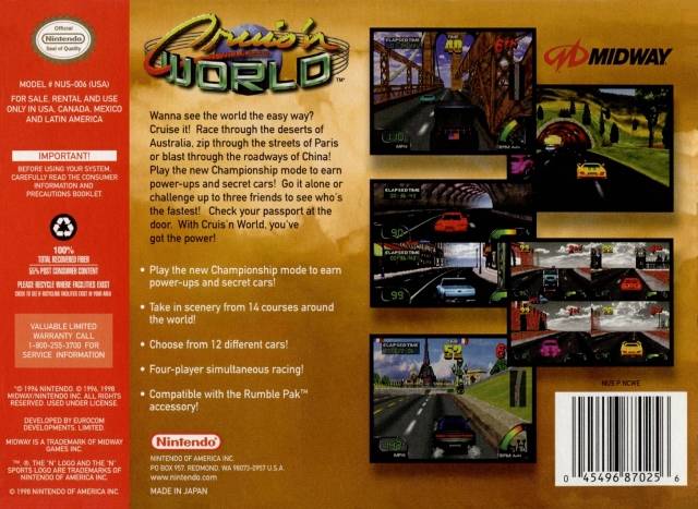 Cruis'n World - Nintendo 64 Pre-Played