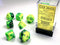 Chessex Gemini 6 Poly Green Yellow/Silver (7)