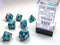 Chessex Gemini 6 Poly Steel Teal/White (7)