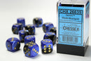 Chessex Gemini 3: 16mm D6 Black Blue Gold/Black (12)