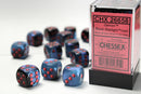 Chessex Gemini 7 16mm D6 Black Starlight/Red (12)