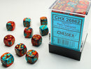 Chessex Gemini 7 12mm D6 Red/Teal/Gold (36)