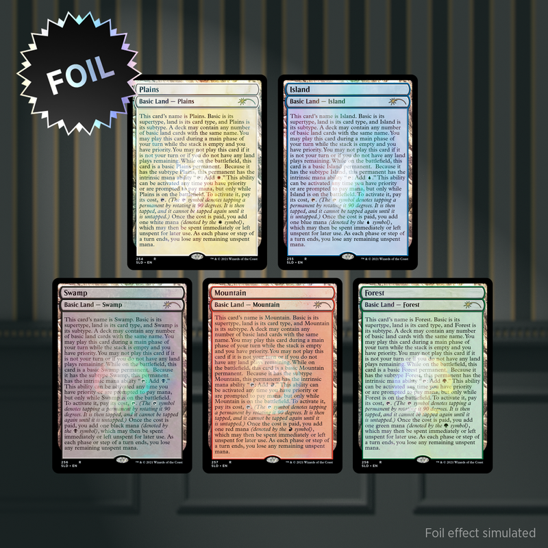 Magic the Gathering Secret Lair The Full-Text Lands Foil Edition