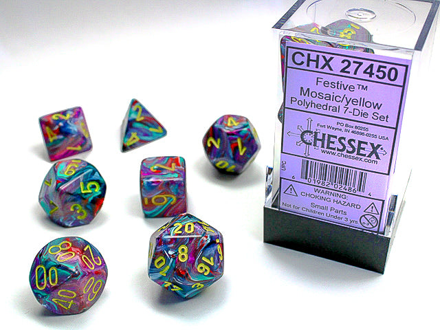 Chessex Dm9 Festive Poly Mosaic Yellow (7)