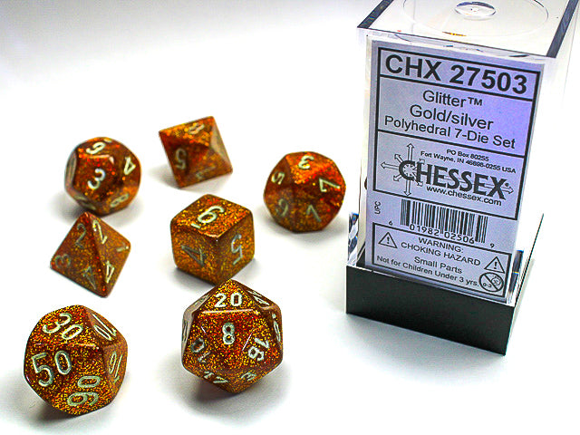 Chessex Dm9: Glitter Poly Gold/Silver (7)