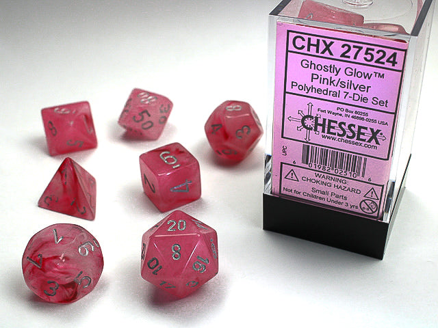 Chessex Ghostly Glow Poly Pink/Silver (7)