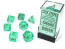 Chessex Borealis Polyhedral 7-Die Set - Luminary Light Green/Gold