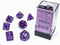 Chessex Borealis Polyhedral 7-Die Set - Luminary Royal Purple/Gold