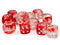 Nebula 16mm D6 Red Silver Luminary Dice Block (12 Dice)