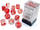 Nebula 16mm D6 Red Silver Luminary Dice Block (12 Dice)