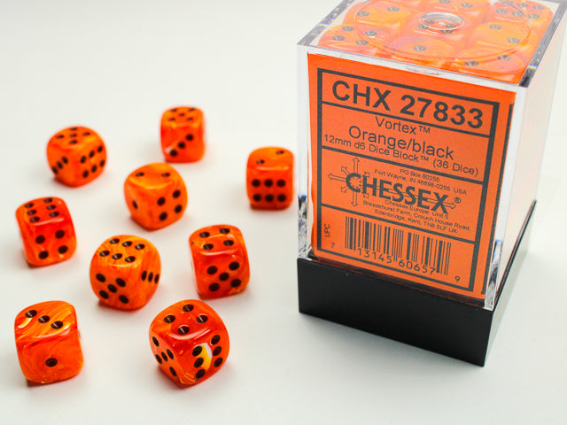 Chessex Vortex 12mm D6 (36) Orange/Black