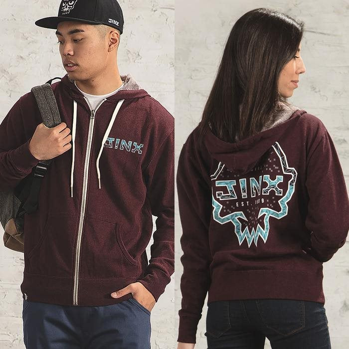 J!NX Poly Frame Unisex Zip-Up Hoodie