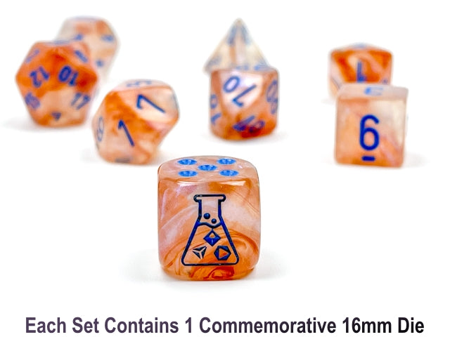 Chessex Borealis Polyhedral 7-Die Set - Luminary Rose Gold/Light Blue