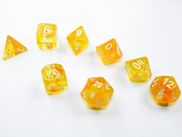 Chessex Borealis Polyhedral 7-Die Set - Luminary Canary/White
