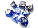 Chessex Lustrous Polyhedral 7-Die Set - Azurite/Gold