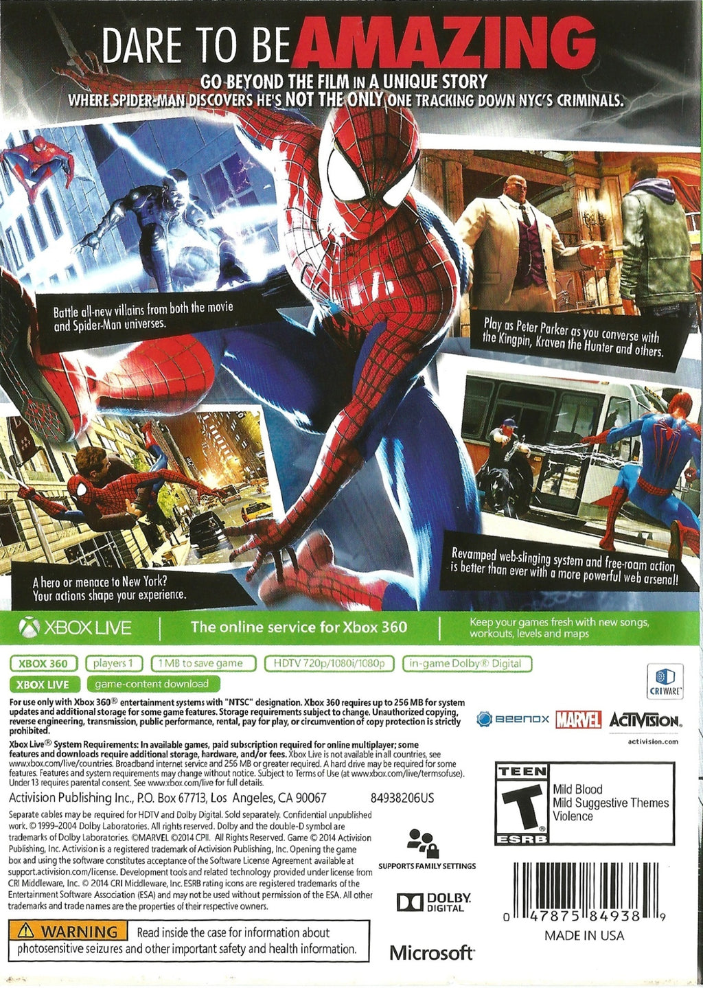 The Amazing Spider-Man 2 - Xbox 360, Xbox 360