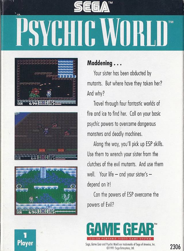 Psychic World - Sega Game Gear Pre-Played