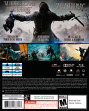 Middle Earth Shadow of Mordor Back Cover - Playstation 4 Pre-Played