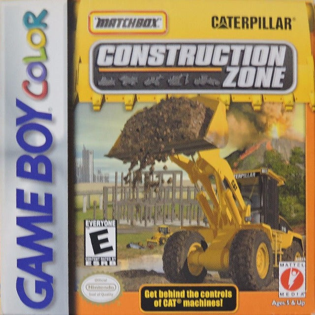 Matchbox Caterpillar Construction Zone Front Cover - Nintendo GameBoy Color Pre-Played