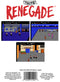 Renegade Back Cover - Nintendo Entertainment System, NES Pre-Played