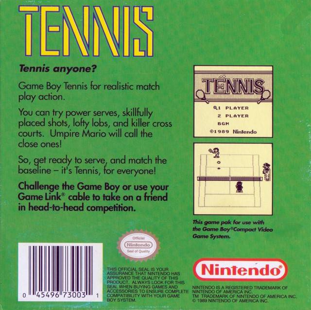 Tennis - Nintendo Gameboy Pre-Played