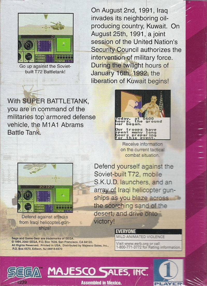 Super Battletank - Sega Game Gear Pre-Played