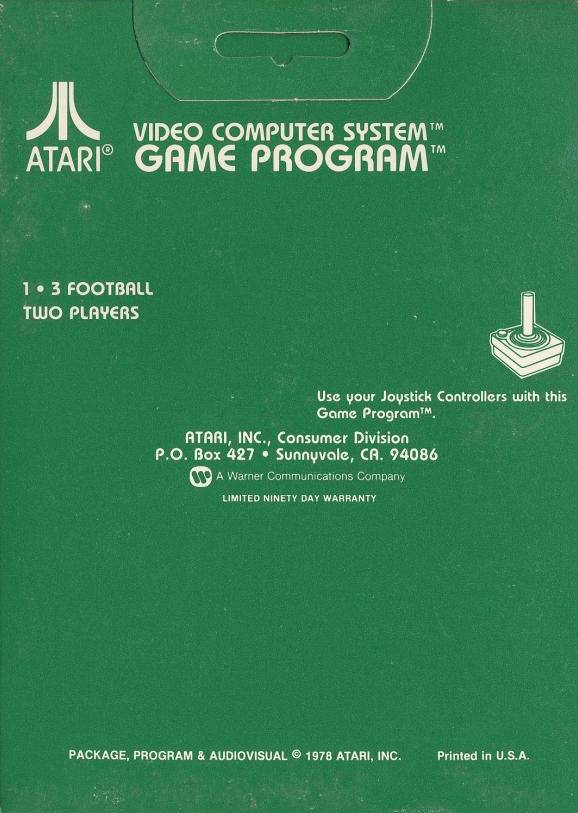 Football Back Cover - Atari Pre-Played