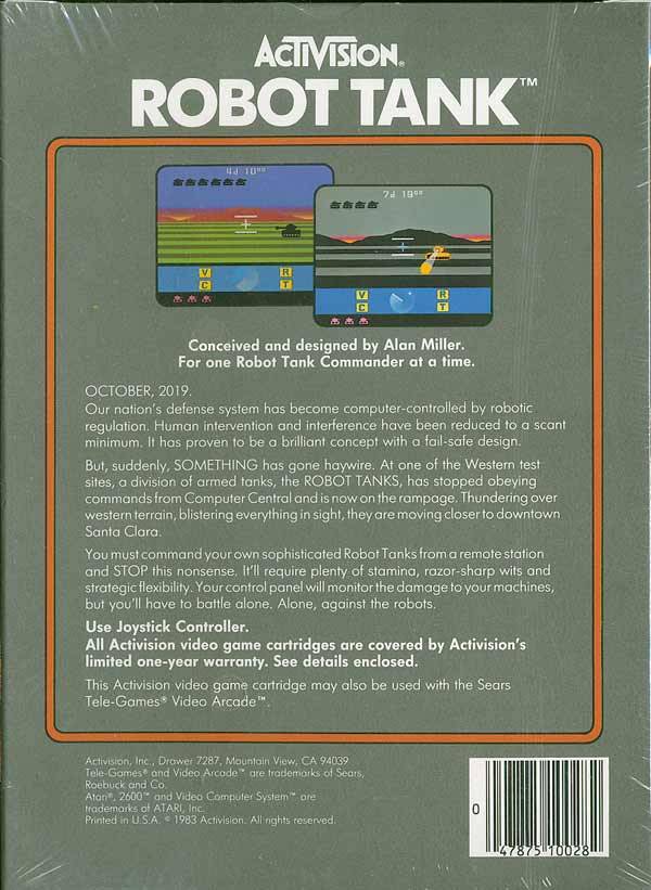 Robot Tank Back Cover - Atari Pre-Played