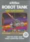 Robot Tank Front Cover - Atari Pre-Played