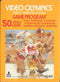 Video Olympics Front Cover - Atari Pre-Played