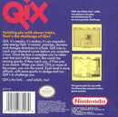 Qix Back Cover - Nintendo Gameboy Pre-Played