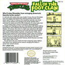 TMNT Fall of the Foot Clan Back Cover - Nintendo Gameboy Pre-Played