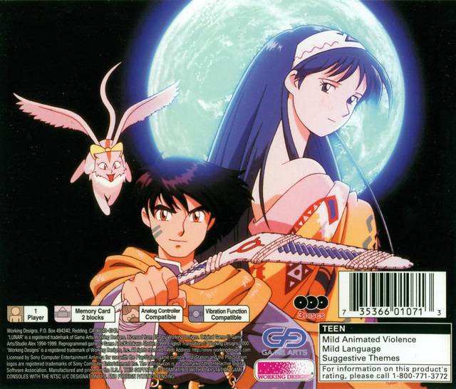 Lunar 2 Eternal Blue Complete Back Cover - Playstation 1 Pre-Played