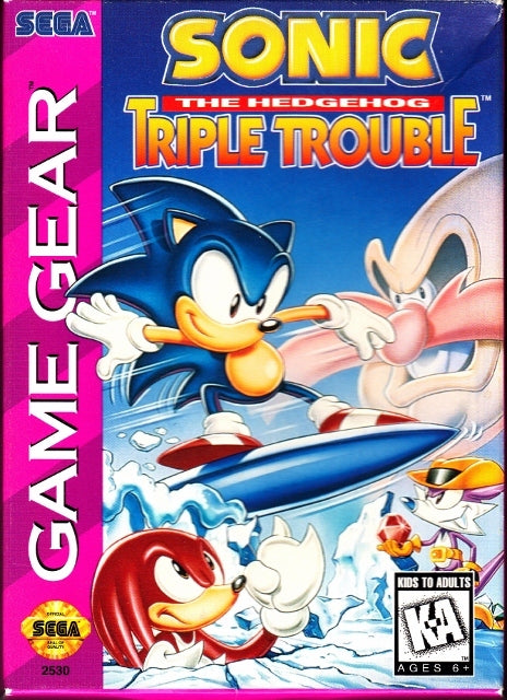 Sonic the Hedgehog: Triple Trouble Front Cover - Sega Game Gear Pre-Played