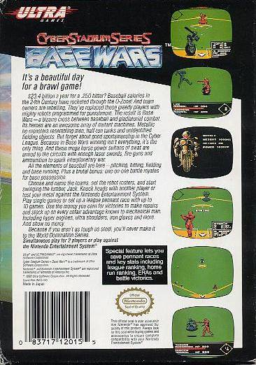 Cyber Base Wars Back Cover - Nintendo Entertainment System, NES Pre-Played