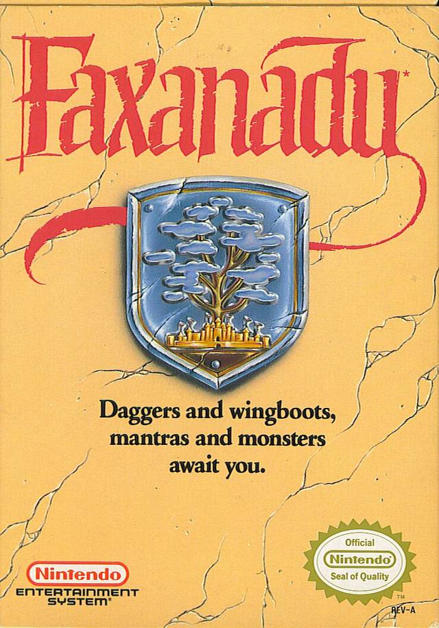 Faxanadu Front Cover - Nintendo Entertainment System, NES Pre-Played