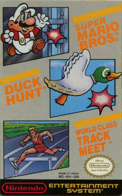 Super Mario Bros / Duck Hunt / World Class Track Meet Front Cover - Nintendo Entertainment System, NES Pre-Played