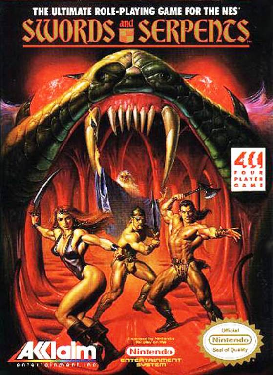 Swords and Serpents Front Cover - Nintendo Entertainment System, NES Pre-Played