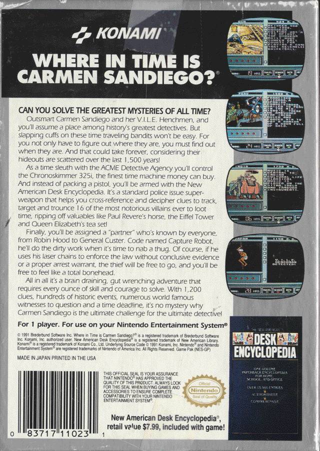 Where in Time is Carmen Sandiego  - Nintendo Entertainment System, NES Pre-Played