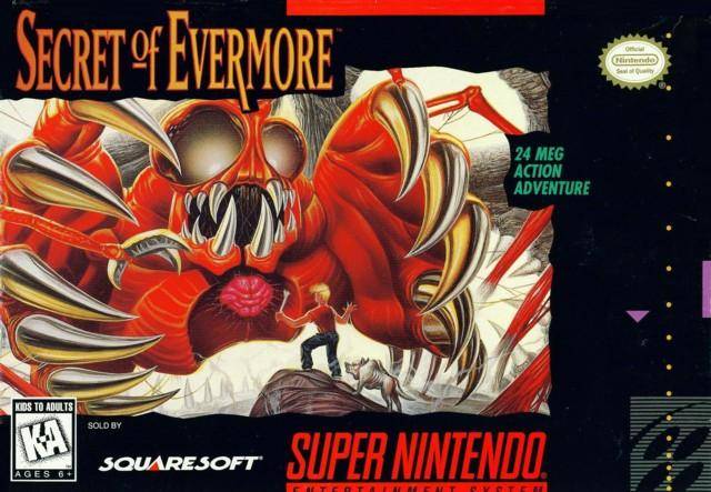 Secret of Evermore Front Cover - Super Nintendo, SNES Pre-Played