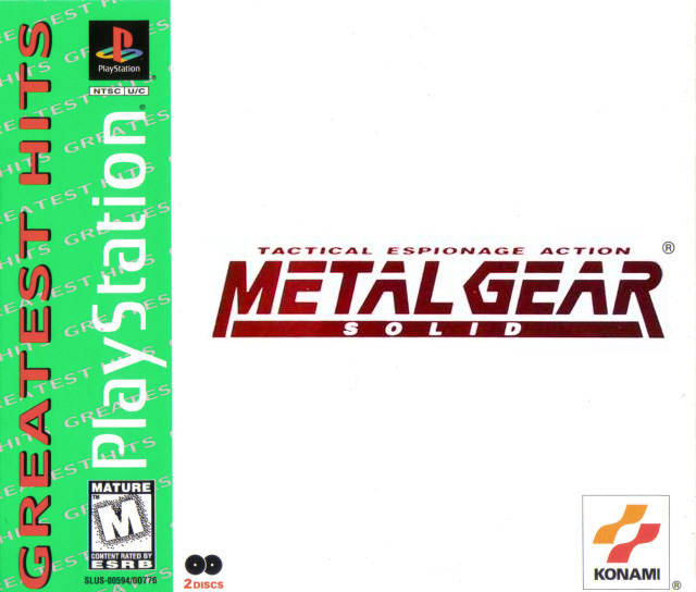 Metal Gear Solid (Greatest Hits) Front Cover Complete in Case - Playstation 1 Pre-Played