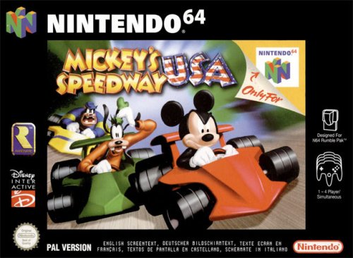 Mickey's Speedway USA Front Cover - Nintendo 64 Pre-Played