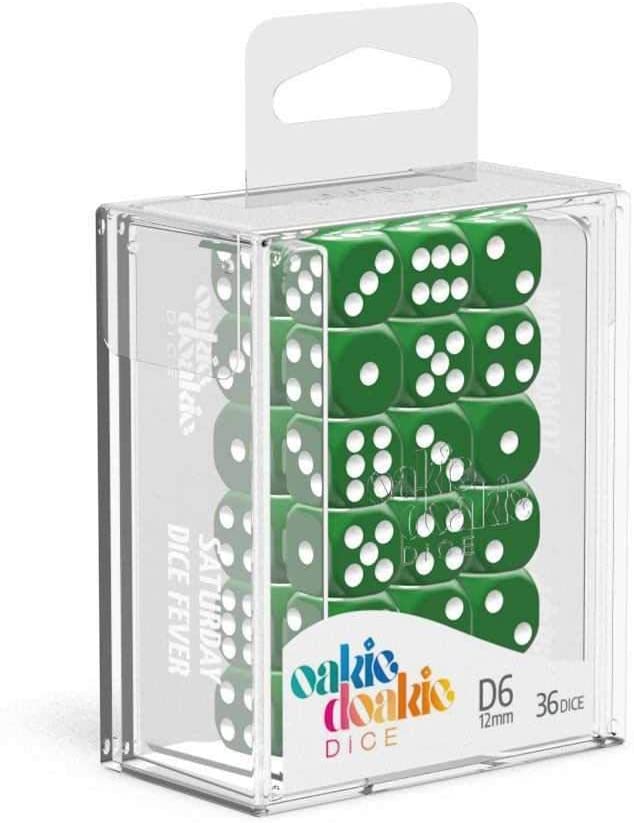Solid Green D6 12mm (36) - Oakie Doakie Dice
