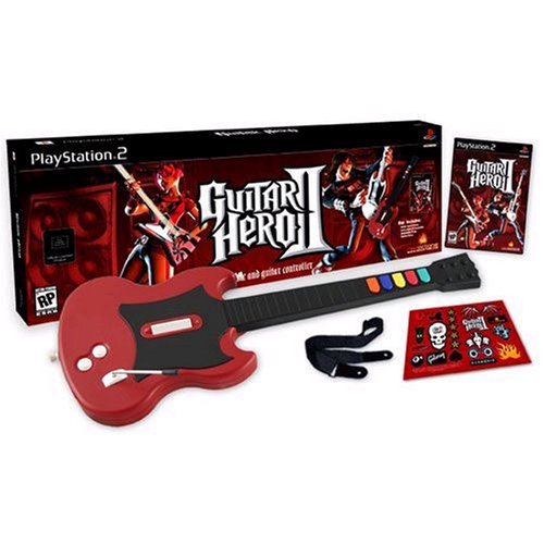 Guitar Hero 2: Game and Wired Guitar Controller Bundle Complete with Box - Playstation 2 Pre-Played