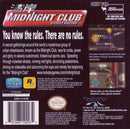 Midnight Club Street Racing Back Cover - Nintendo Gameboy Advance Pre-Played