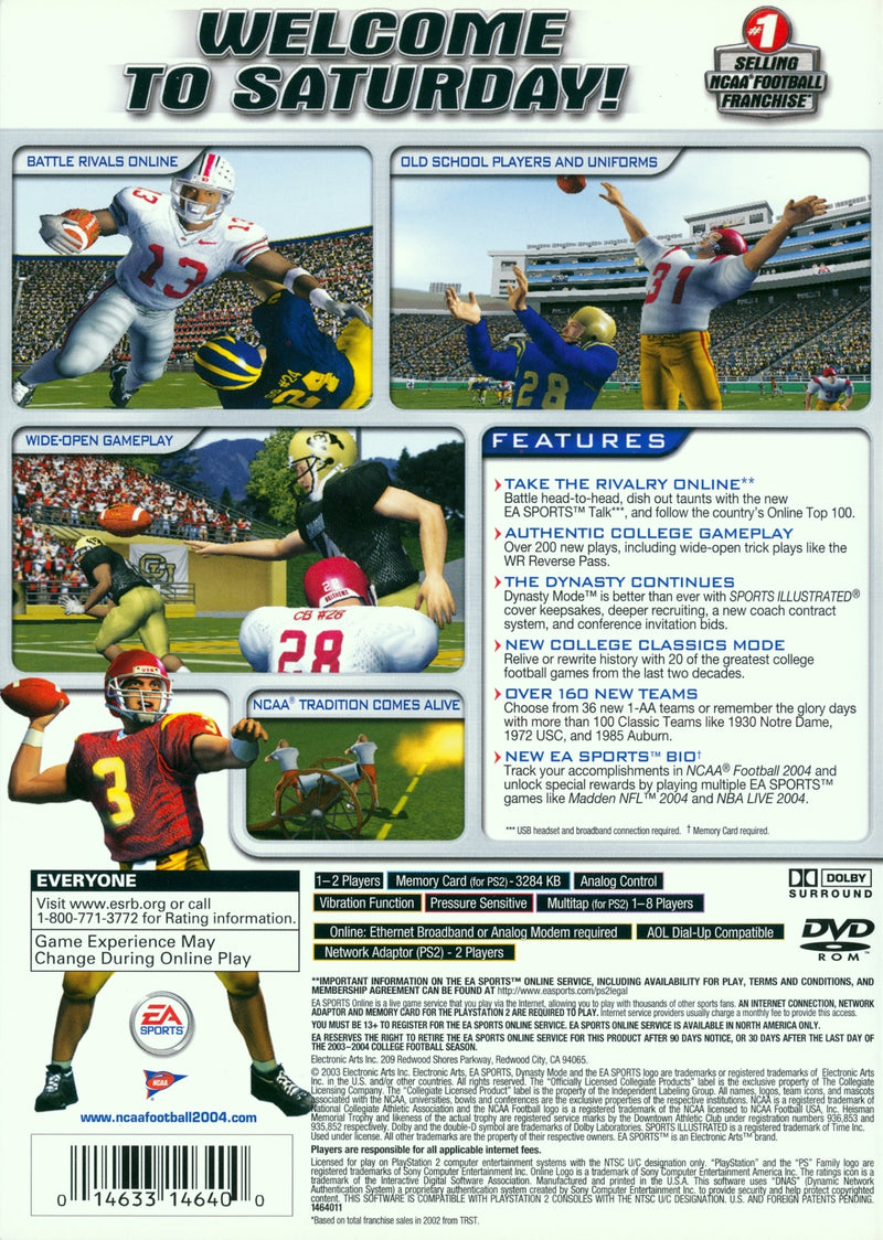 NCAA Football 04 - Playstation 2 Pre-Played