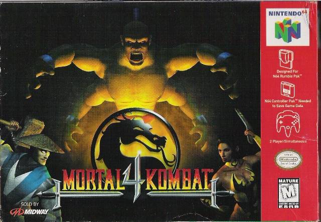 Mortal Kombat 4 Front Cover  - Nintendo 64 Pre-Played