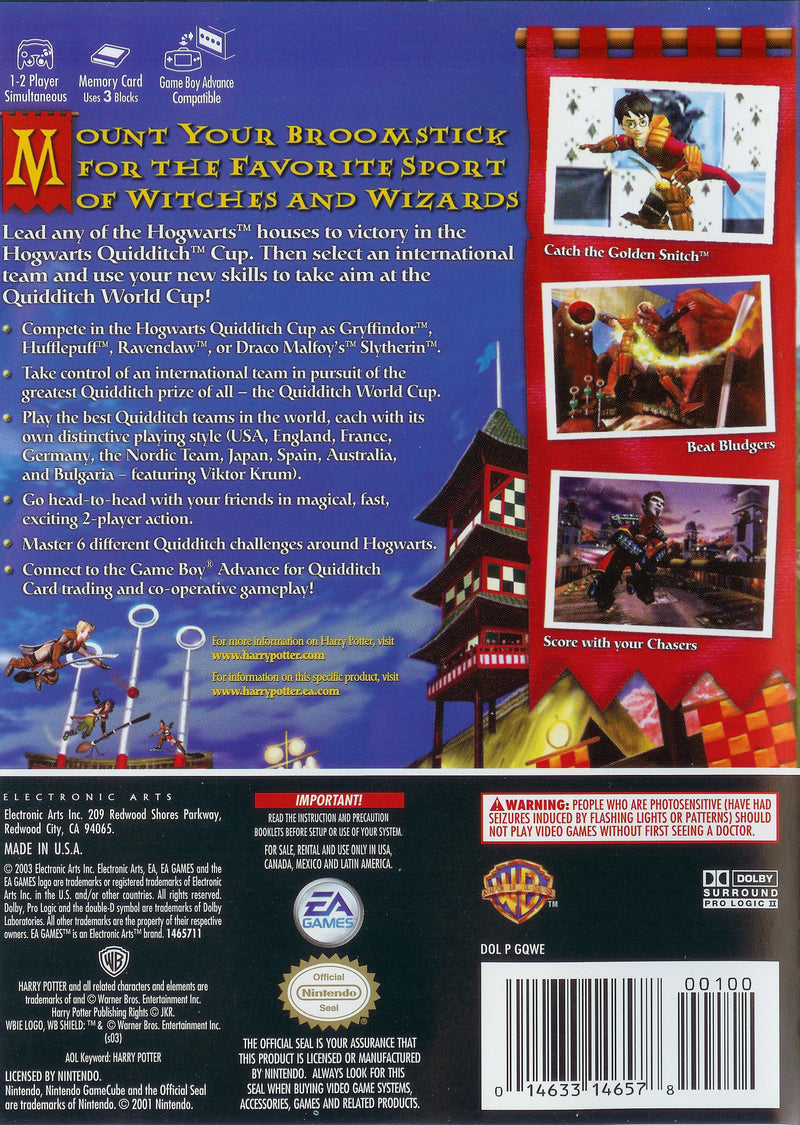 Harry Potter Quidditch World Cup  - Nintendo Gamecube Pre-Played
