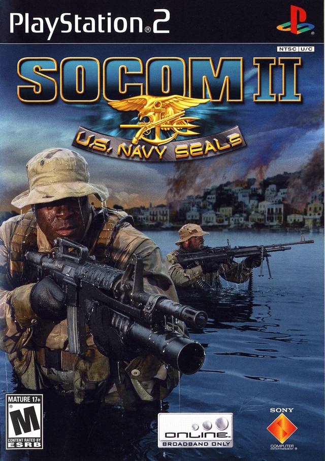 SOCOM II U.S. Navy Seals Front Cover - Playstation 2 Pre-Played